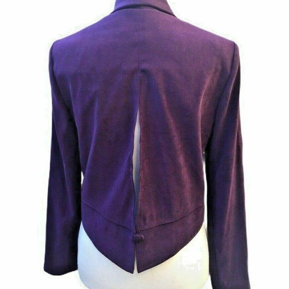 Jessica Howard Purple Short Embossed Blazer Jacket Size 6 - Picture 3 of 5